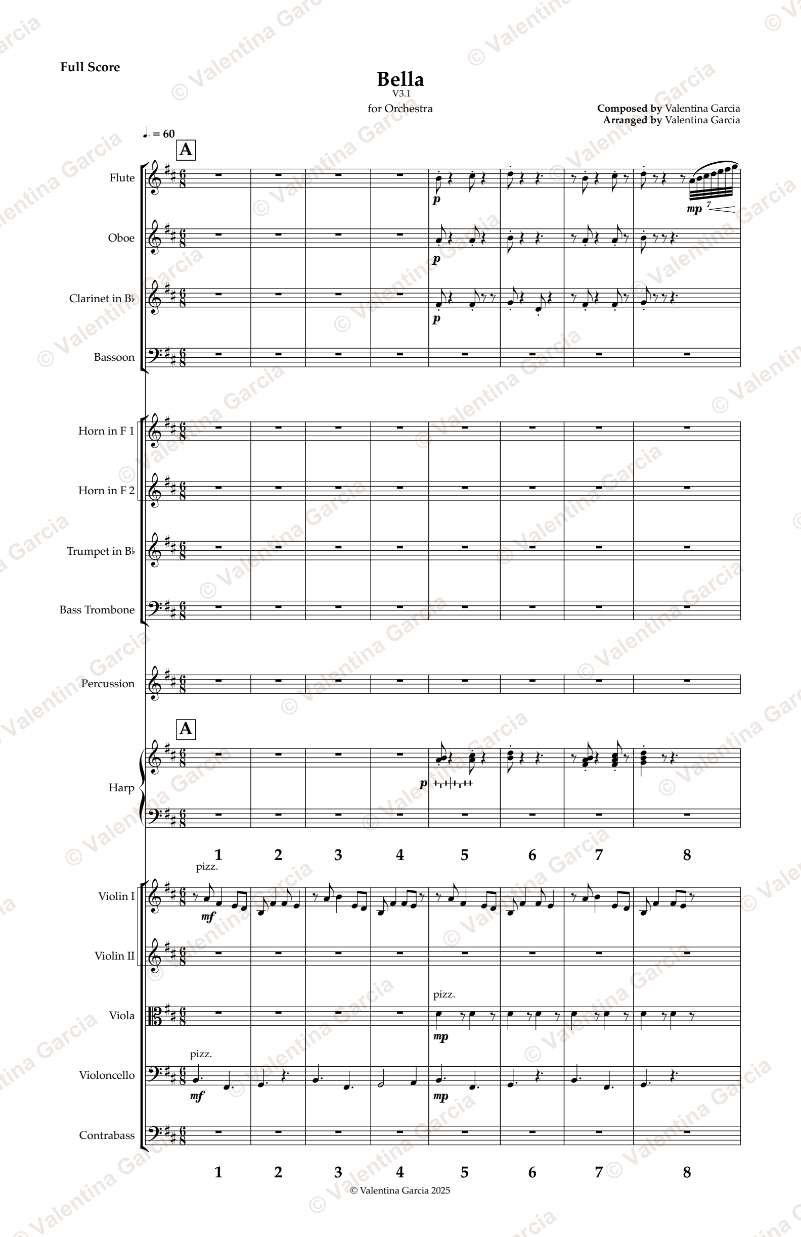 Bella score, page 1