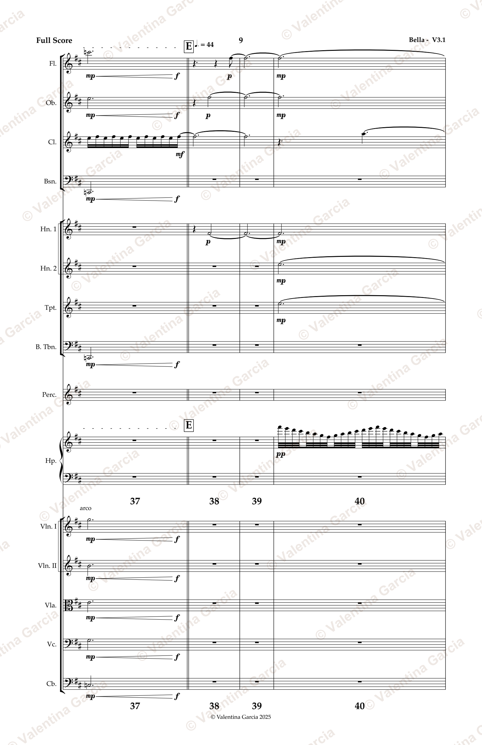 Bella score, page 9
